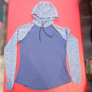 Under Armour HeatGear loose lightweight hoodie purple grey women's size SM